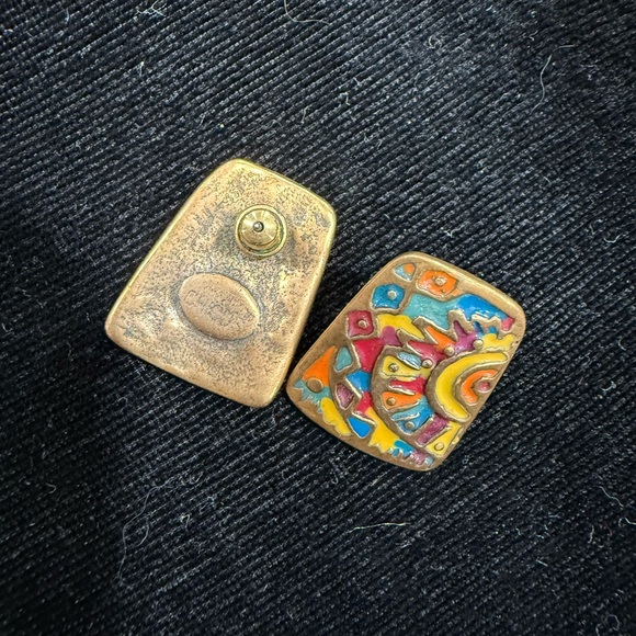 Colorful Chico’s Brand Geometric Earrings - Picture 2 of 3